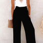 2024 Hot Sale Linen Blend High Rise Smocked Byxor