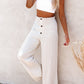2024 Hot Sale Linen Blend High Rise Smocked Byxor