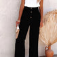 2024 Hot Sale Linen Blend High Rise Smocked Byxor
