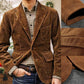 [varm present till honom]  Vinter Fleece Corduroy Blazer för män