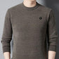 Mäns varma mysiga fodrade crewneck -topp - idealisk gåva