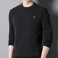 Mäns varma mysiga fodrade crewneck -topp - idealisk gåva