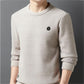 Mäns varma mysiga fodrade crewneck -topp - idealisk gåva