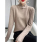 Vinter halv turtleneck retro tröja med spänne stickad tröja Köp 2 gratis frakt